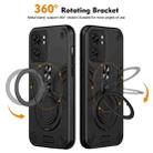 For Motorola Edge 40 Metal Ring 360 Degree Rotating Holder PC Hybrid TPU Phone Case(Black) - 2