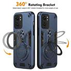 For Motorola Edge 40 Metal Ring 360 Degree Rotating Holder PC Hybrid TPU Phone Case(Navy Blue) - 2