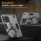 For Motorola Edge 40 Neo Metal Ring 360 Degree Rotating Holder PC Hybrid TPU Phone Case(Silver Grey) - 3