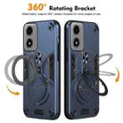 For Motorola Moto G04 / G24 Metal Ring 360 Degree Rotating Holder PC Hybrid TPU Phone Case(Navy Blue) - 2