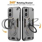 For Motorola Moto G04 / G24 Metal Ring 360 Degree Rotating Holder PC Hybrid TPU Phone Case(Silver Grey) - 2