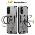 For Motorola Moto G22 Metal Ring 360 Degree Rotating Holder PC Hybrid TPU Phone Case(Silver Grey) - 2