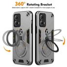 For Motorola Moto G53 5G Metal Ring 360 Degree Rotating Holder PC Hybrid TPU Phone Case(Silver Grey) - 2