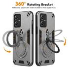 For Motorola Moto G54 Brazil Version Metal Ring 360 Degree Rotating Holder PC Hybrid TPU Phone Case(Silver Grey) - 2