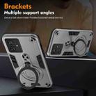 For Motorola Moto G54 EU / India / G64 5G Metal Ring 360 Degree Rotating Holder PC Hybrid TPU Phone Case(Silver Grey) - 3