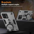 For Motorola Moto G84 Metal Ring 360 Degree Rotating Holder PC Hybrid TPU Phone Case(Silver Grey) - 3