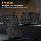 For Motorola Edge 50 Metal Ring 360 Degree Rotating Holder PC Hybrid TPU Phone Case(Black) - 3