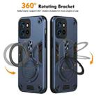 For Motorola Edge 50 Neo Metal Ring 360 Degree Rotating Holder PC Hybrid TPU Phone Case(Navy Blue) - 2