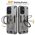 For Motorola Edge 50 Neo Metal Ring 360 Degree Rotating Holder PC Hybrid TPU Phone Case(Silver Grey) - 2