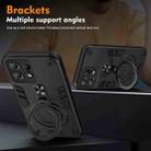 For Motorola Edge 50 Pro Metal Ring 360 Degree Rotating Holder PC Hybrid TPU Phone Case(Black) - 3