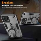 For Motorola Edge 50 Pro Metal Ring 360 Degree Rotating Holder PC Hybrid TPU Phone Case(Silver Grey) - 3
