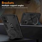 For Motorola Moto G35 Metal Ring 360 Degree Rotating Holder PC Hybrid TPU Phone Case(Black) - 3