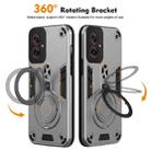 For Motorola Moto G55 Metal Ring 360 Degree Rotating Holder PC Hybrid TPU Phone Case(Silver Grey) - 2