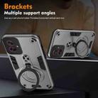 For Motorola Moto G55 Metal Ring 360 Degree Rotating Holder PC Hybrid TPU Phone Case(Silver Grey) - 3