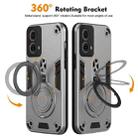 For For Motorola Moto G85 Metal Ring 360 Degree Rotating Holder PC Hybrid TPU Phone Case(Silver Grey) - 2