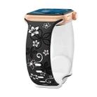 For Apple Watch Ultra 2 49mm Bauhinia Two-color Embossed Silicone Watch Band(Black White) - 1