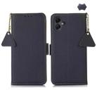 For Samsung Galaxy A06 4G Side-Magnetic TJ Genuine Leather RFID Phone Case(Blue) - 1