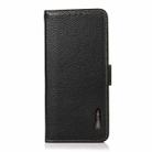 For Samsung Galaxy A06 4G KHAZNEH Side-Magnetic Litchi Genuine Leather RFID Phone Case(Black) - 2
