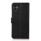 For Samsung Galaxy A06 4G KHAZNEH Side-Magnetic Litchi Genuine Leather RFID Phone Case(Black) - 3