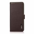 For Samsung Galaxy A06 4G KHAZNEH Side-Magnetic Litchi Genuine Leather RFID Phone Case(Brown) - 2