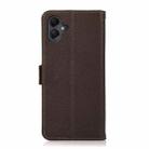 For Samsung Galaxy A06 4G KHAZNEH Side-Magnetic Litchi Genuine Leather RFID Phone Case(Brown) - 3
