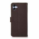 For Samsung Galaxy A07 5G KHAZNEH Side-Magnetic Litchi Genuine Leather RFID Phone Case(Brown) - 3