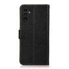 For Samsung Galaxy A17 5G KHAZNEH Side-Magnetic Litchi Genuine Leather RFID Phone Case(Black) - 3