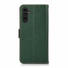 For Samsung Galaxy A17 5G KHAZNEH Side-Magnetic Litchi Genuine Leather RFID Phone Case(Green) - 3
