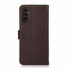 For Samsung Galaxy A17 5G KHAZNEH Side-Magnetic Litchi Genuine Leather RFID Phone Case(Brown) - 3