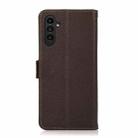 For Samsung Galaxy M35 KHAZNEH Side-Magnetic Litchi Genuine Leather RFID Phone Case(Brown) - 3