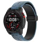 For Garmin Fenix 7S Magnetic Folding Black Buckle Color Printed Silicone Watch Band(Mosaic) - 1