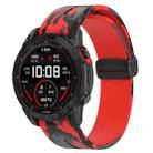 For Garmin Fenix 7 Magnetic Folding Black Buckle Color Printed Silicone Watch Band(Camouflage Red) - 1