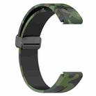 For Garmin Fenix 7 Magnetic Folding Black Buckle Color Printed Silicone Watch Band(Camouflage Green) - 3