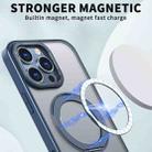 For iPhone 16 Pro Max Wing Series MagSafe Magnetic Ring Holder Phone Case(Blue) - 2