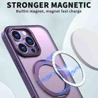 For iPhone 16 Pro Wing Series MagSafe Magnetic Ring Holder Phone Case(Dark Purple) - 2