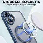 For iPhone 16 Plus Wing Series MagSafe Magnetic Ring Holder Phone Case(Blue) - 2