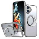 For iPhone 16 Plus Wing Series MagSafe Magnetic Ring Holder Phone Case(Titanium Gray) - 1