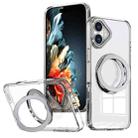 For iPhone 16 Plus Wing Series MagSafe Magnetic Ring Holder Phone Case(Transparent) - 1