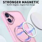 For iPhone 16 Plus Wing Series MagSafe Magnetic Ring Holder Phone Case(Pink) - 2