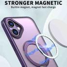 For iPhone 16 Plus Wing Series MagSafe Magnetic Ring Holder Phone Case(Dark Purple) - 2