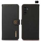 For Samsung Galaxy A26 5G KHAZNEH Custer Genuine Leather RFID Phone Case(Black) - 1