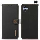 For Samsung Galaxy A07 5G KHAZNEH Custer Genuine Leather RFID Phone Case(Black) - 1