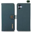 For Samsung Galaxy A07 5G KHAZNEH Custer Genuine Leather RFID Phone Case(Green) - 1