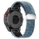 For Garmin Fenix 7S Magnetic Folding Silver Buckle Color Printed Silicone Watch Band(Mosaic) - 2