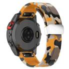 For Garmin Fenix 7S Magnetic Folding Silver Buckle Color Printed Silicone Watch Band(Camouflage Yellow) - 2