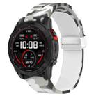 For Garmin Fenix 7 Magnetic Folding Silver Buckle Color Printed Silicone Watch Band(Camouflage White) - 1