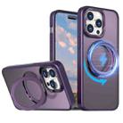 For iPhone 15 Pro Max Wing Series MagSafe Magnetic Ring Holder Phone Case(Dark Purple) - 1