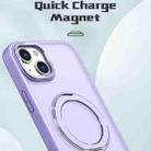 For iPhone 15 Plus Wing Series MagSafe Magnetic Ring Holder Phone Case(Light Purple) - 2