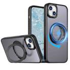 For iPhone 15 Plus Wing Series MagSafe Magnetic Ring Holder Phone Case(Black) - 1