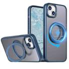 For iPhone 15 Plus Wing Series MagSafe Magnetic Ring Holder Phone Case(Blue) - 1